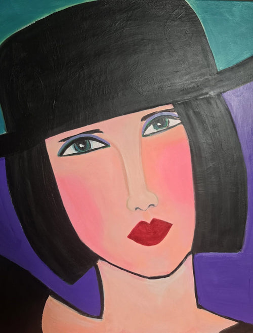 Unapologetically Her, original 16 by 20 acrylic portrait painting by Tammy G Art